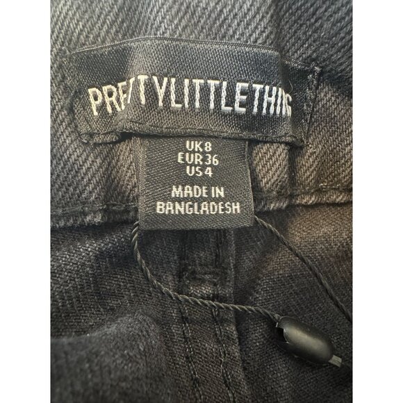 2/$30 NWT PrettyLittleThing 4 Washed Black Ripped Knee Boyfriend Jeans - Picture 3 of 16